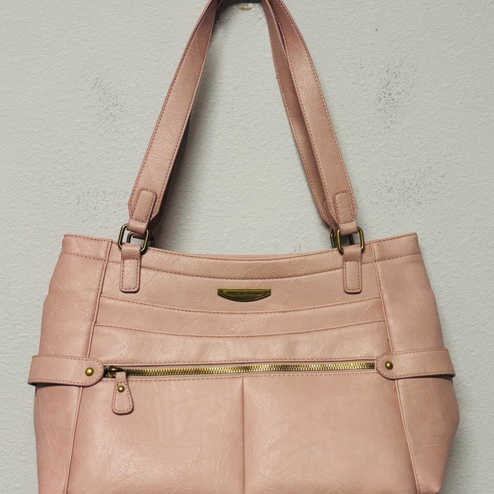 White Mountain Light Pink Leather Purse Shoulder Bag‎ Preppy